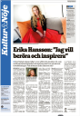 Artikel i Kristianstadsbaldet Erika Hansson: ”Jag vill beröra och inspirera”
