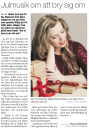 Artikel i Lokaltidningen Kristianstad -Julmusik om att bry sig om