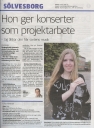 Artikel i Sölvesborgtidningen: on ger konserter som projektarbete