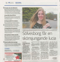 Artikel i Sölvesborgs-Tidningen ,BLT angående Sölvesborgs lucia 2012