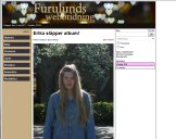 Bild på artikel i Furelunds webbtidning med rubriken Erika släpper album.