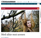 Bild på Erika i Kristianstadsbladet med rubrik Med sikte mot scenen.