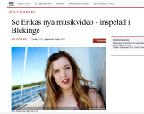 Artikel i Sydöstran - Se Erikas nya musikvideo - inspelad i Blekinge 